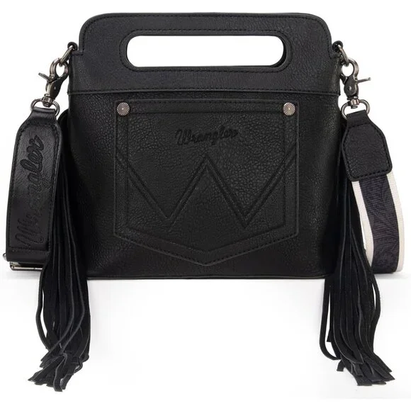 Wrangler Western Fringed Floral Vegan Leather Crossbody Bag for Women - Picture 4 of 7